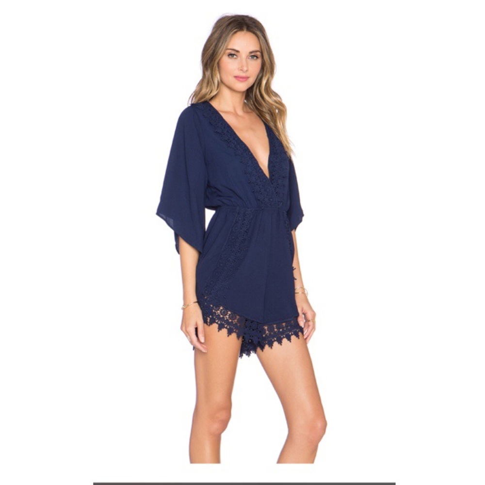 Revolve Wilde Heart Josie Plunge Romper sz M